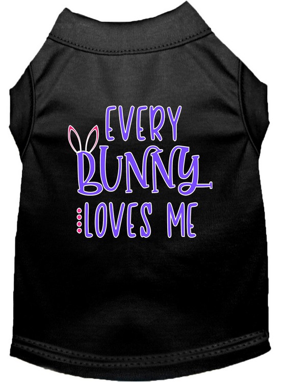 Every Bunny Loves me Screen Print Dog Shirt Black Med